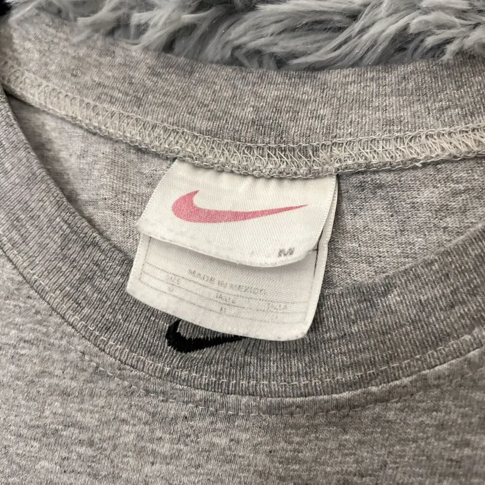 Nike Adult Shirt Medium Gray Black Vintage Basketball Tank Top Swoosh Tee Mens